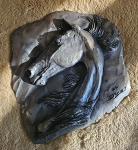 Scultura Douwe Blumberg bronzo fuso testa di cavallo equino Douwe Studio 1984 vintage - Foto 1 di 9