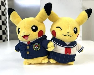Pokémon Monthly Pair Pikachu April 2016 School Uniform Plush Japan BNWT - Picture 1 of 8