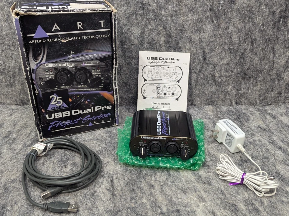 ART USB Dual Pre Project Series 2 channel Mic Preamp Computer Interface w/ Power - Image 1 of 4