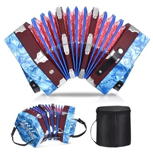 Concertinas, 20 Key Accordion Hexagonal Professional Concertinas, Sky Blue - Picture 1 of 1
