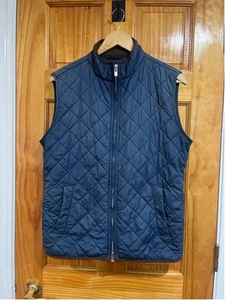 Peter Millar Men’s Crown Craft Essex Navy Brown Quilted Puffer FullZip Golf Vest - Picture 1 of 10