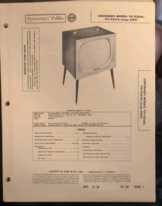 Original 1956 SAMS PHOTOFACT 339-2 Coronado Models TVI-9356A, 9357A TV - Picture 1 of 1