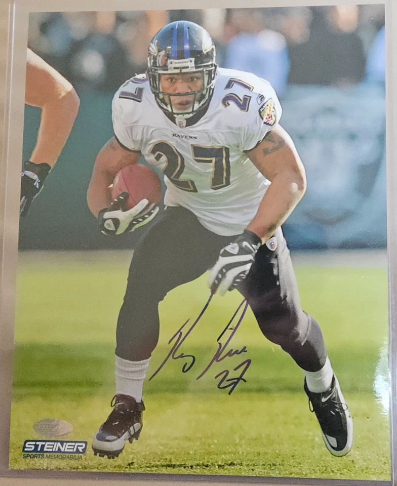 Certificado de autenticidad firmado por Ray Rice 8x10 Steiner Baltimore Ravens RB Foto 1 de 1
