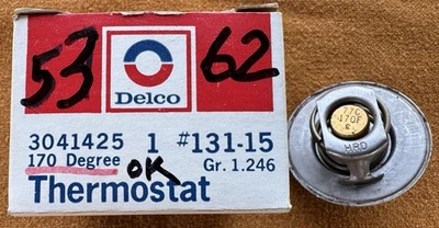 1953-1962 CORVETTE:  AC Delco NOS 170 Degree Thermostat 3041425 (#131-15) Foto 1 de 4