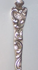 ANTIQUE 1800s GORHAM STERLING SILVER SEAFOOD FORK RARE PATTERN SCALES & SCROLLS - Picture 1 of 8