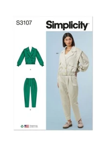 Simplicity SEWING PATTERN S3107 Misses' Jacket & Trousers Sizes 8-16 Or 18-26 - Picture 1 of 8