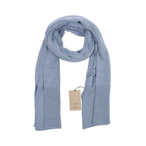 UMBERTO BILANCIONI Lux Knit Stole Scarf Light Blue 100% Silk Made in Italy - Picture 1 of 3