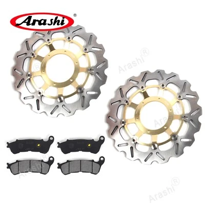 Rotor de disco de freno delantero y pastillas de freno orgánicas para Honda CB1000R ABS 2009-2017 Foto 1 de 4