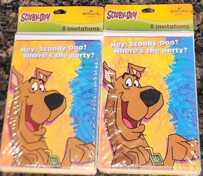 16 Brand New Sealed Scooby DOO Birthday Party Invitations  (2 Pack Of 8 Each) - Image 1 of 3