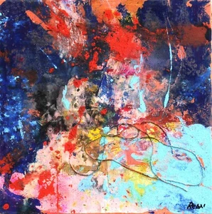 ARTE INFORMALE -TECNICA MISTA SU TELA 40X40 MATERICO bellissimo-- Rehn Artist - Foto 1 di 3