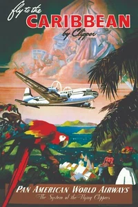 CARBEAN PAN AM ESTILO VINTAGE IMPRESIÓN/PÓSTER CALIDAD PAPEL FOTOGRÁFICO/LIENZO T266 - Imagen 1 de 7