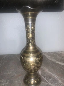 vintage Beautiful Brass Vase Small India - Picture 1 of 5