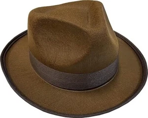 Sombrero marrón de fieltro PermaFelt Fedora Indiana Jones gángster Freddy Krueger - Imagen 1 de 2