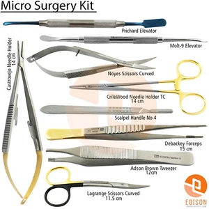 9Pcs Dental Micro Surgery Instruments Periodontal Oral Surgery Kit Surgical - Picture 1 of 10