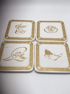 Warner Brothers Looney Tunes Set of 4 Ceramic Coasters 1994 Vintage - Picture 1 of 3