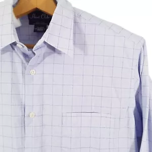Camicia elegante uomo HUNT CLUB tg 16,5 34 - 35 manica lunga blu lavanda finestra - Foto 1 di 10