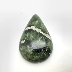 Siberian Jade Cabochon Green White Nephrite Jade Cab Vitim River Siberia 10g - Picture 1 of 8