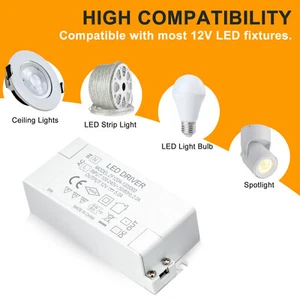 LED Light Driver AC 120V/240V to DC 12V Transformer Power Adapter Converter 60W - Picture 1 of 7