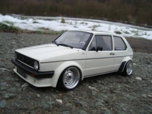 1:18 VW Golf 1 GTI ABT Tiefer Tuning mit 15 Zoll Volvo Chrom Echt Alu Felgen - Picture 1 of 4