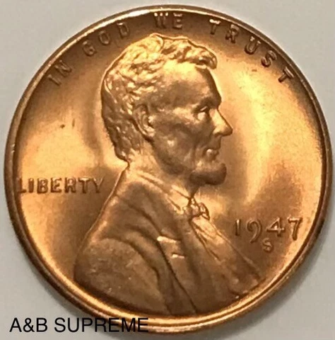 1947 S Lincoln Wheat Cent Bronze Penny Gem Bu Uncirculated Cover