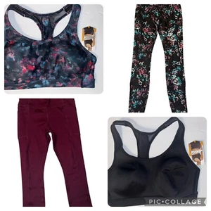 Avia Women Active Performance Capris & Legging with pockets and Avia Sports Bras - Picture 1 of 14