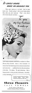 1952 Advert RICHARD HUDNUT '3 Flowers' Face Powder #2 Original Ephemera Print Ad - Picture 1 of 1