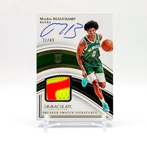 2022-23 Panini Immaculate MarJon Beauchamp Sneaker Swatch RC Auto #SNS-MAR SN/49 - Foto 1 di 2