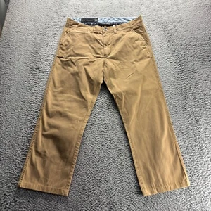 Armani Exchange Chino Pants Mens 34x27 Beige Cotton Relaxed Straight Fit - Picture 1 of 11