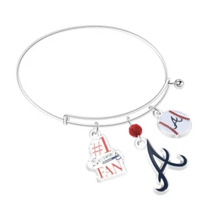 Atlanta Braves Three Charm Logo Bracelet - Picture 1 of 1