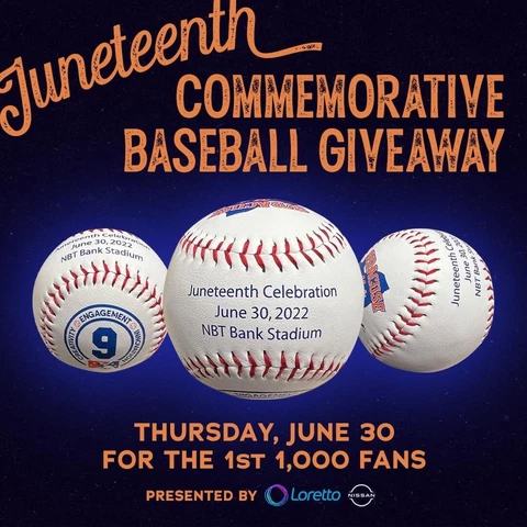 Syracuse NY Mets Juneteenth SGA Baseball MILB BLM June 19 logo Jackie Robinson Cover