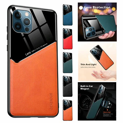 For iPhone 14 13 12 11 Pro Max XR XS 876+ Shockproof Magnetic Slim Leather Case - Image 1 of 4