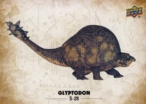 Dinosaurios 2015 Cubierta Superior Puzzle-Back Pegatina Insertar Tarjeta Glyptodon S-28 - Imagen 1 de 2