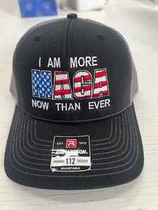 Richardson #112 I am more MAGA now than ever baseball trucker cap black snapback - Picture 1 of 4
