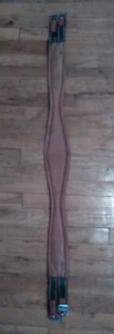 Schleese Saddlery Brown Padded Contoured Leather Horse English Saddle Girth -48" - Picture 1 of 3
