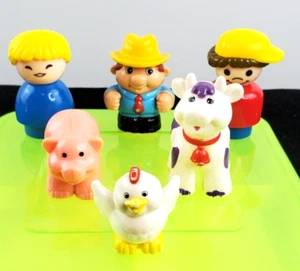 Vintage Fisher Price Jumbo Chunky Little People 3.5" Farm Animals Hard Plastic - Picture 1 of 5