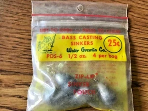 Vintage Angelausrüstung, Original 4-Pac, Wasser Gremlin Sinkers - Bild 1 von 2