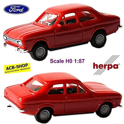 Ford Escort ’68 Mk I Berlina 1967-74 Rosso 1:87 Herpa 022767 - Immagine 1 di 4