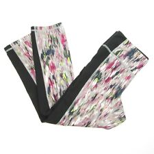 Lucy Black Pink White Capri Cropped Leggings Size S Side Pockets Athleisure Yoga