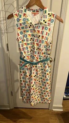 Mujer Modcloth Se Ajusta a la Función Banderín Bandera Camisa Vestido Bolsillos Talla Mediana Foto 1 de 4