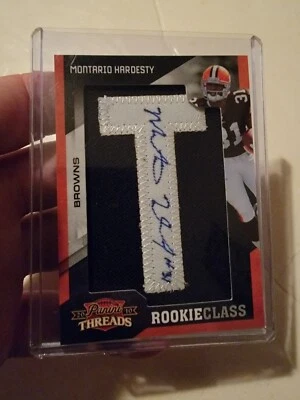 Panini Threads Patch Auto Football Card Browns Vols Montario Hardesty Logo /440 - Image 1 of 2