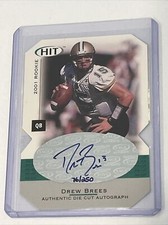 2001 Drew Brees ROOKIE  AUTO Sage Hit Die-cut 80/250 #A15 RC Saints!