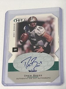 2001 Drew Brees ROOKIE  AUTO Sage Hit Die-cut 80/250 #A15 RC Saints!