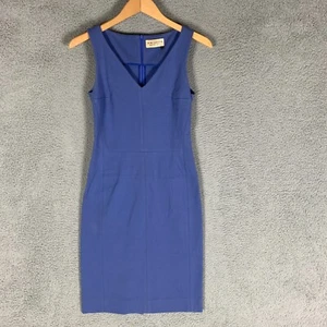 MM Lafleur Rachel Kleid Größe 4 Blau Ärmellos Ponte V-Ausschnitt Arbeit Büro Etui - Bild 1 von 11