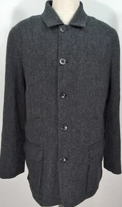 Neiman Marcus Gray Pocket front Jacket Coat Lined Button Zippered size Large - Picture 1 of 10