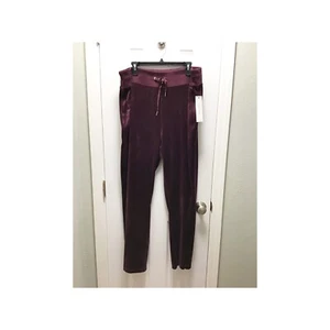 Calvin Klein Woman NWT Velour Sweat Pants Purple Lounge Size 2X Elastic Waist - Picture 1 of 9