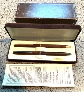 Vintage Hallmark Cordia Wood Pen and Pencil Set in Original Case Free Shipping! - Picture 1 of 4