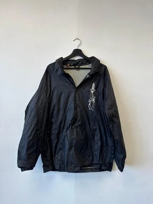 Brawl Boise Idaho Hardcore Jacket Mens Large Black Hooded Windbreaker Snap Front - Image 1 of 4