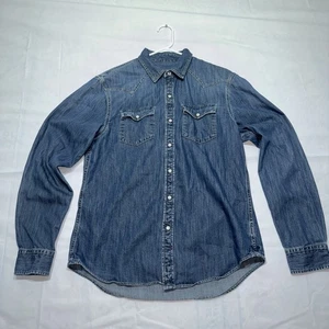 American Eagle Outfitters Vintage Fit Denim Western Hemd Medium Indigo Blau - Bild 1 von 7