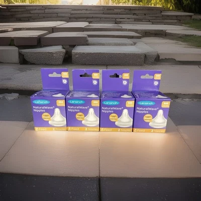 4 Pks Lansinoh NaturalWave Baby Bottle Nipples, Fast Flow Anti-Colic 2 Ct Each - Image 1 of 4