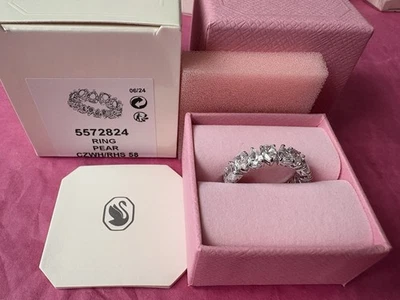 ПОДЛИННОЕ грушевидное кольцо Swarovski с белым родием размер 55 НОВОЕ С ЭТИКЕТКАМИ ПОТРЯСАЮЩЕЕ!!! - Изображение 1 из 4